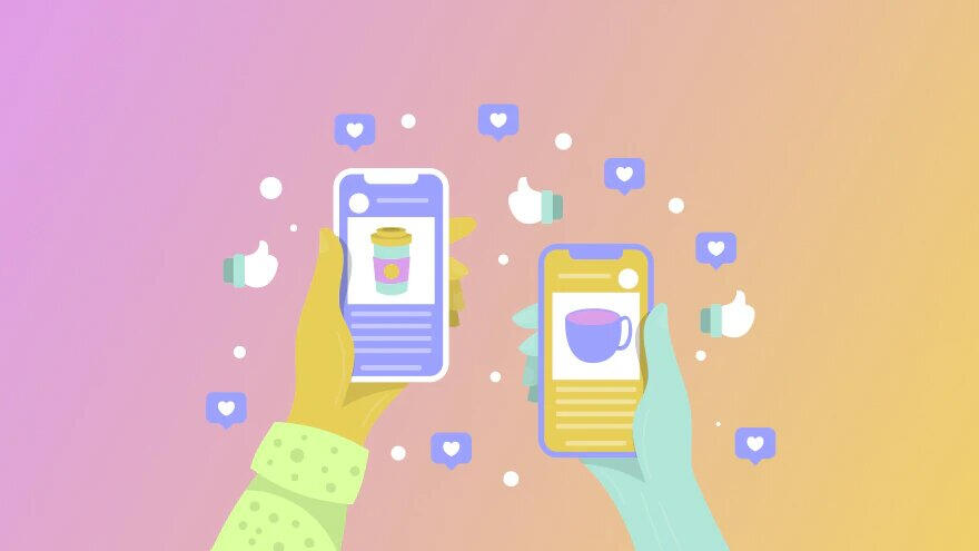 Publicaciones en redes sociales de cafeterías